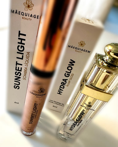 Combo: Sombra Líquida Multifuncional Sunset Light + Hydra Glow Plump Gloss